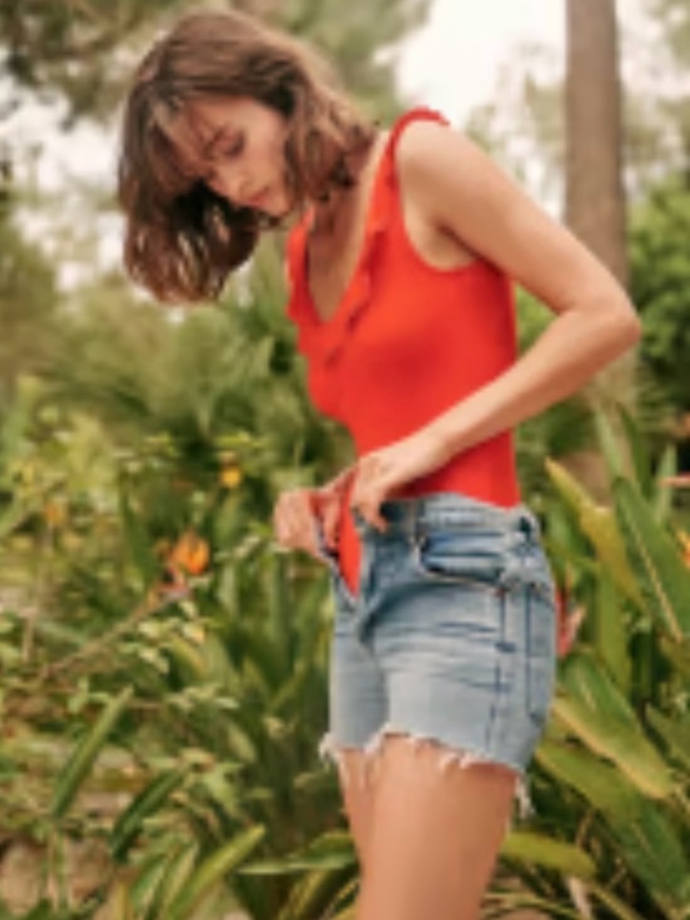 SEZANE BODY Billie ORANGE Sanguine BODYSUIT - Size Small